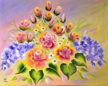 Print of Realism Floral Paintings by Jennilyn Villamer-Vibar