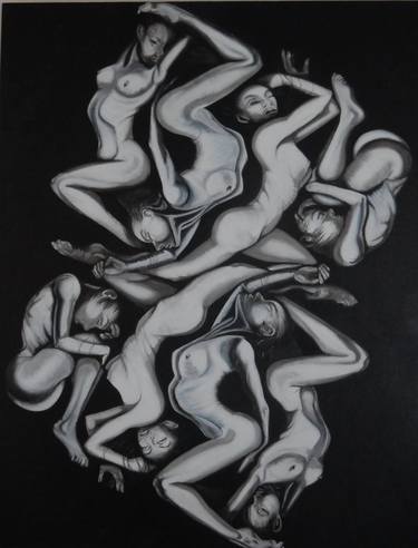 Original Abstract Nude Paintings by Alejandro Guevara