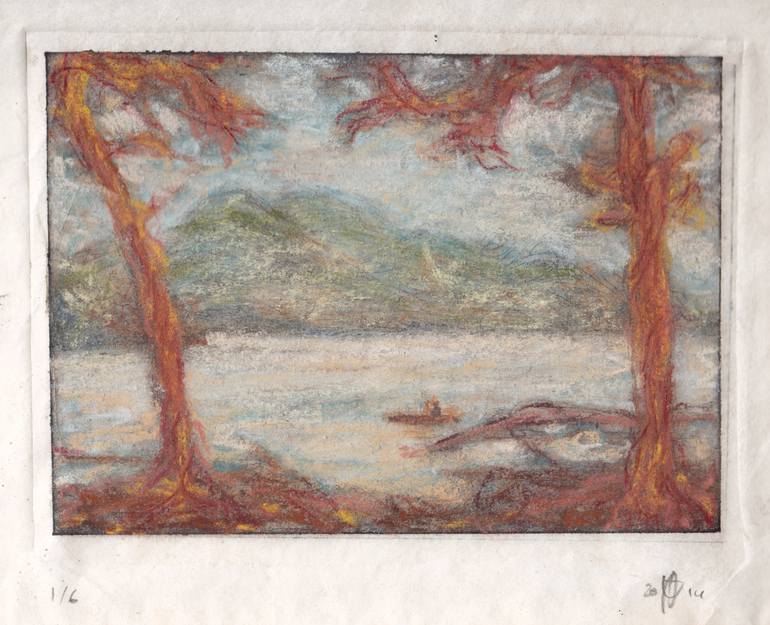 Original Landscape Drawing by Wim van Loon