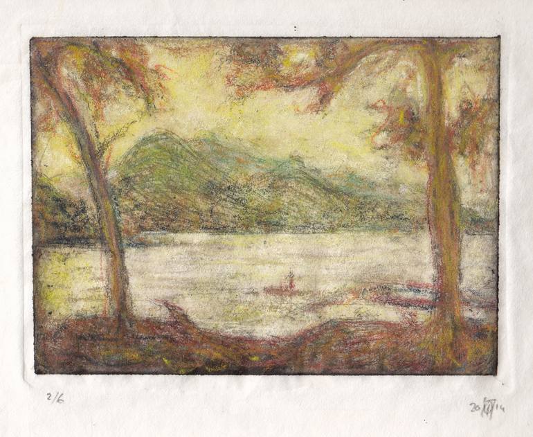 Original Landscape Drawing by Wim van Loon