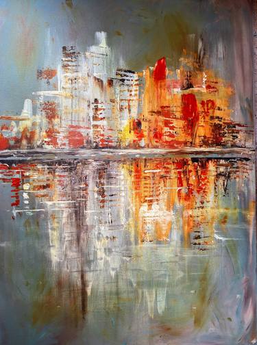 Original Abstract Expressionism Landscape Painting by Ivana Pelouchová