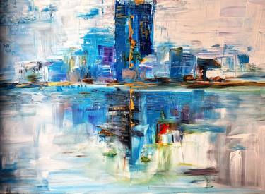 Original Abstract Expressionism Landscape Painting by Ivana Pelouchová