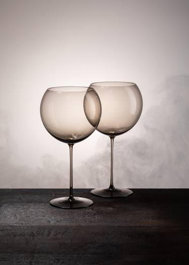 BUBBLES smoke wine glass (two pieces) thumb