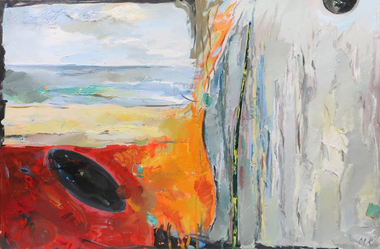 Original Abstract Painting by Martins Krumins | Abstract Expressionism Art on Canvas | On the Way to the Sea