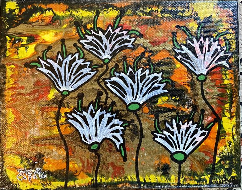 Original Abstract Expressionism Floral Painting by Steve Capaldi