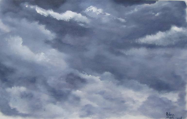 Cloudy Sky Painting By Elias Akleh Saatchi Art