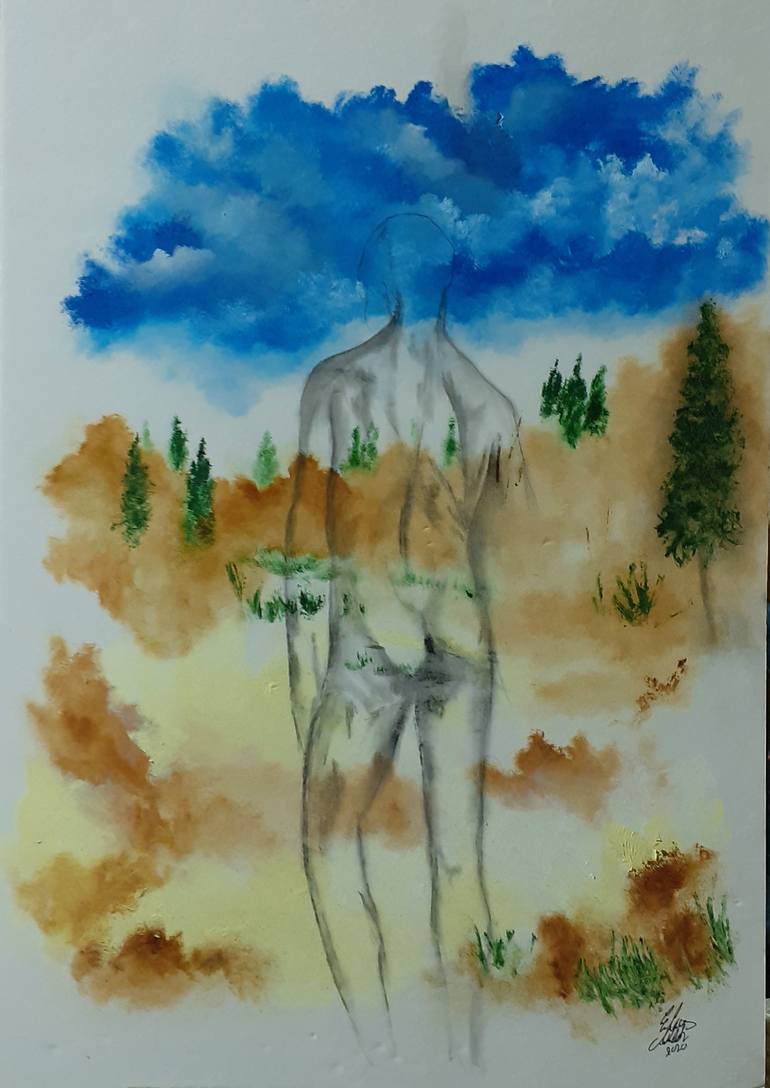 Original Conceptual Abstract Painting by Elias Akleh