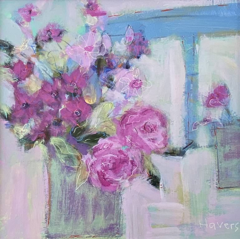 Original Impressionism Floral Painting by Chrissie Havers