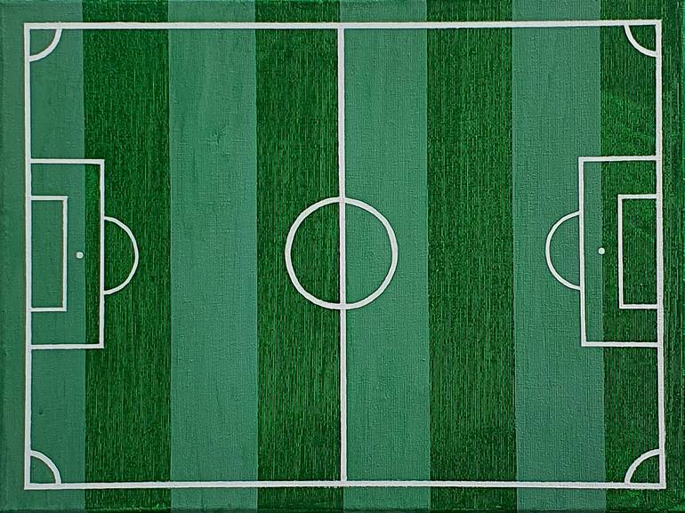 The football pitch Painting by Joanna Jamrozińska | Saatchi Art