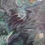 Close-up of "Rapids" original acrylic painting