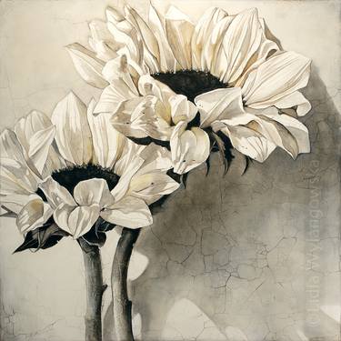 Original Black & White Botanic Printmaking by Lidia Wylangowska