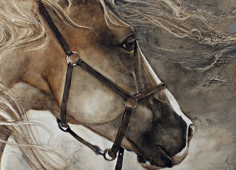 Original Fine Art Horse Painting by Lidia Wylangowska