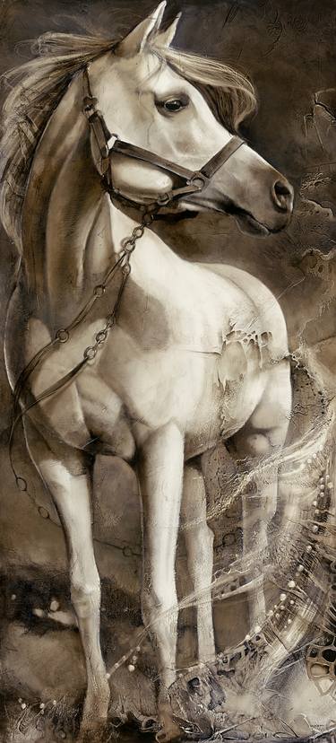 Print of Realism Horse Printmaking by Lidia Wylangowska