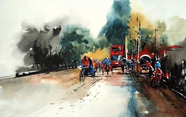Print of Fine Art Rural life Paintings by Palash Datta