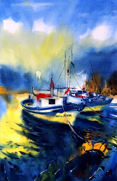 Print of Boat Paintings by Palash Datta