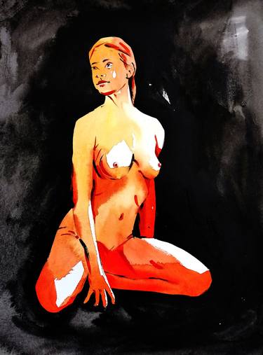 Original Figurative Nude Paintings by Palash Datta