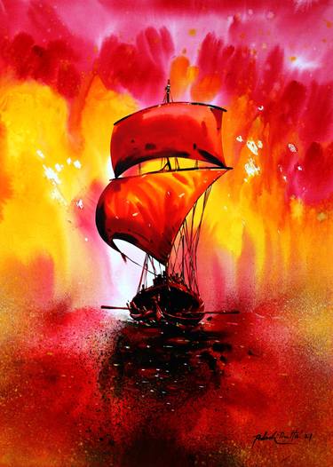 Original Sailboat Paintings by Palash Datta