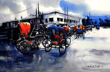 Print of Rural life Paintings by Palash Datta