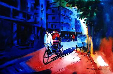 Print of Landscape Paintings by Palash Datta