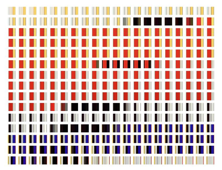 Botanik Dusør blæk Slice Art / Composition with Large Red Plane, Yellow, Black, Gray, and Blue,  Piet Mondrian / vertical Mixed Media by Joanna Bonder | Saatchi Art