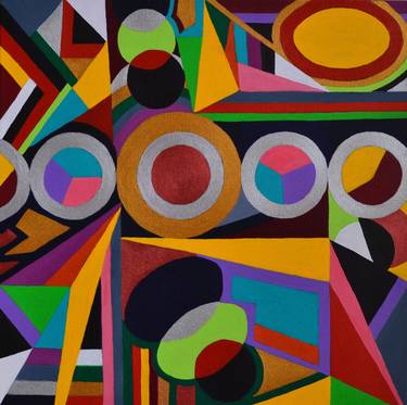 Original Abstract Geometric Paintings by Durba Sen
