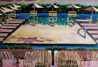 Pool with sunbeds, thumb