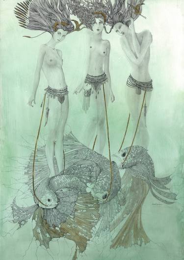 Original Figurative Fantasy Drawings by Jean Denison