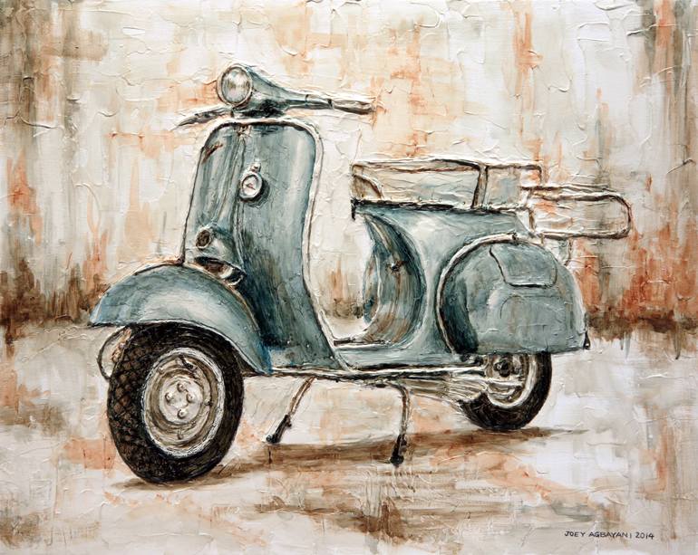 Colored page Vespa painted by S