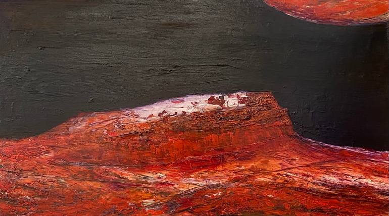 Ingleborough Chasing the Moon Painting by Michael Barritt | Saatchi Art