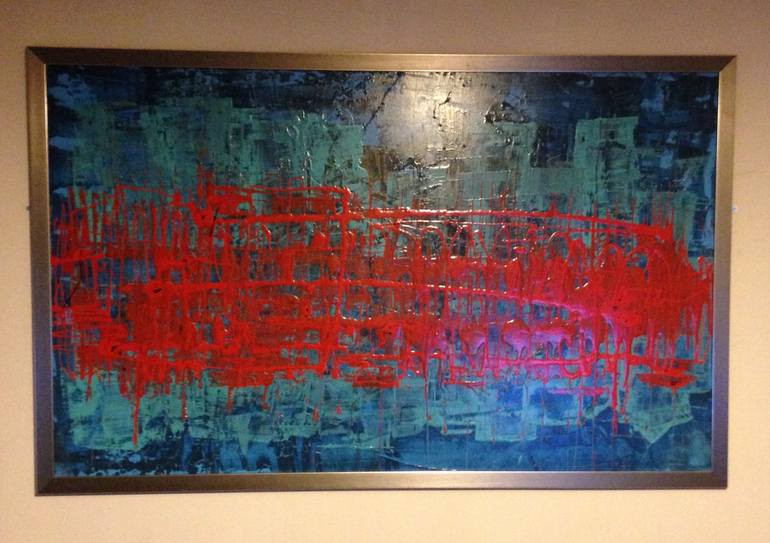 Original Abstract Architecture Painting by Michael Barritt