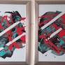 This photo shows the Diptych framed.