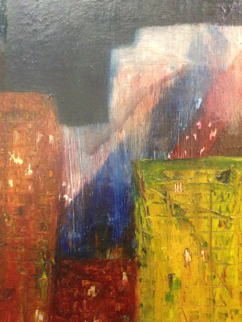 Original Abstract Cities Painting by Michael Barritt