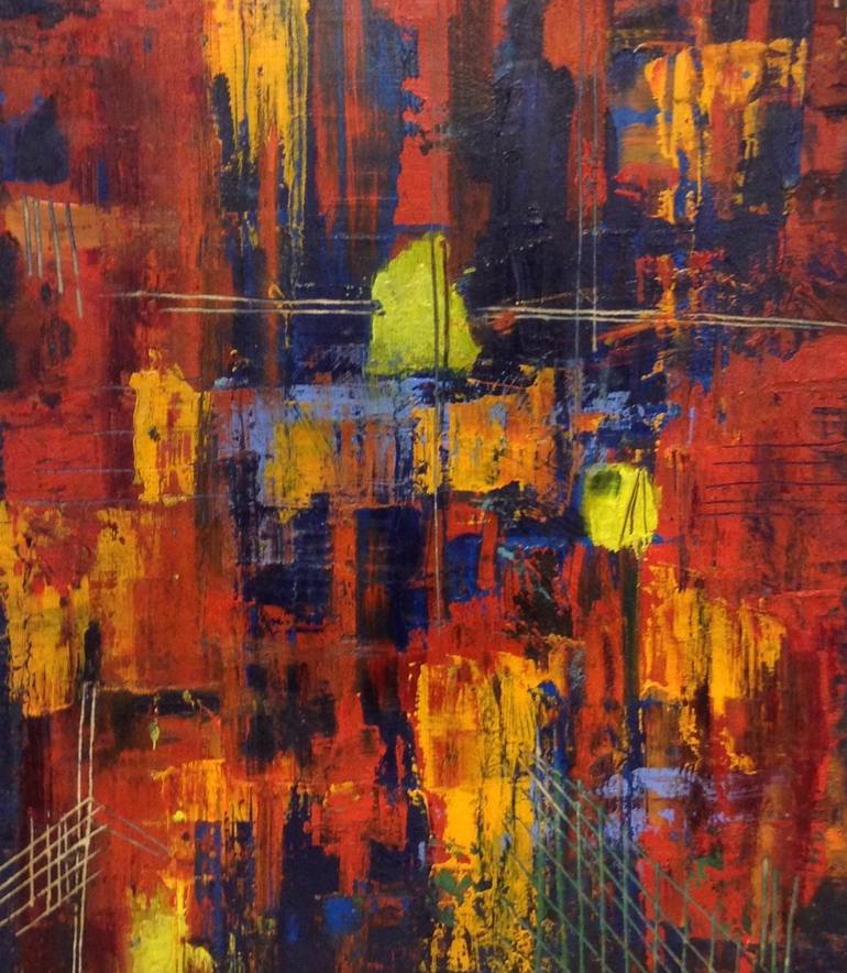 Original Abstract Cities Painting by Michael Barritt