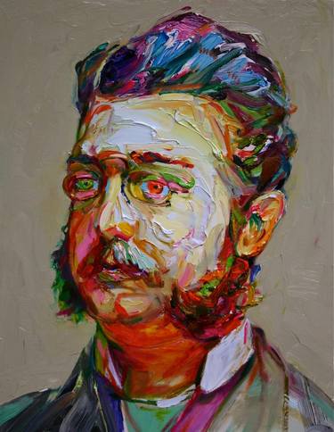 Original Expressionism Men Paintings by Aaron Smith