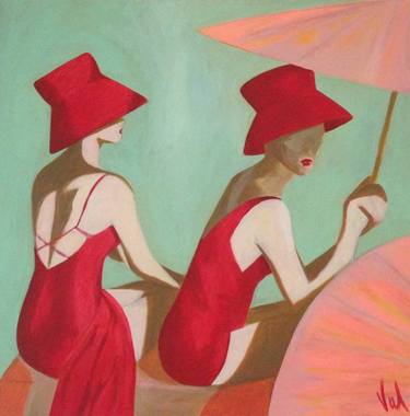 Original Art Deco People Paintings by Valentine Dautricourt