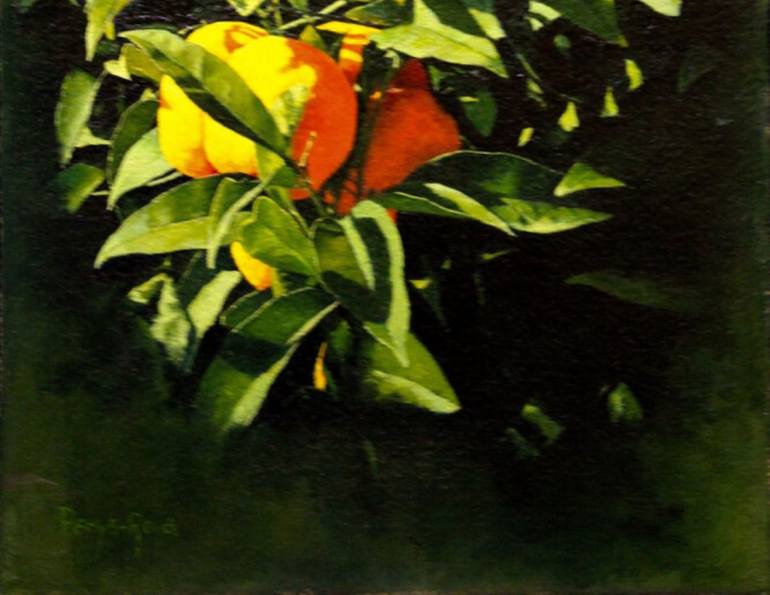 Original Realism Garden Painting by Vicent Penya-Roja