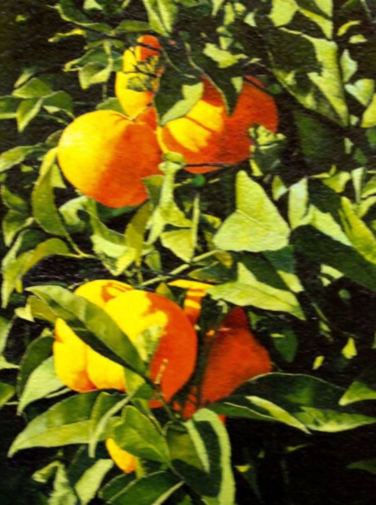 Original Realism Garden Painting by Vicent Penya-Roja