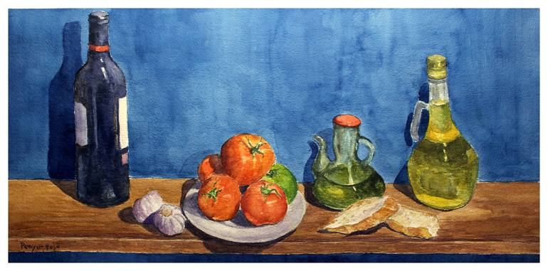 Mediterranean diet Painting by Vicente Peñarroja