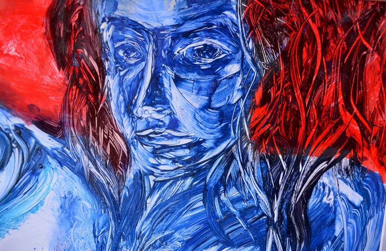 Original Abstract Expressionism Women Painting by JP Pemapsorn