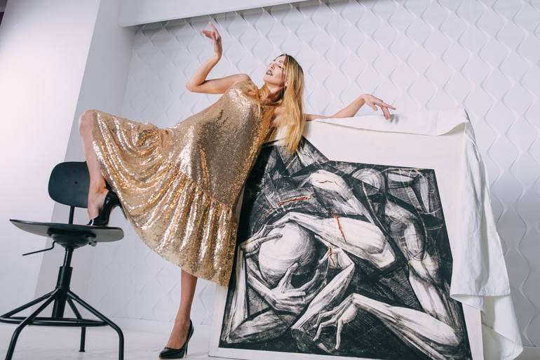 Original Figurative Body Drawing by Boris Gavryljuk