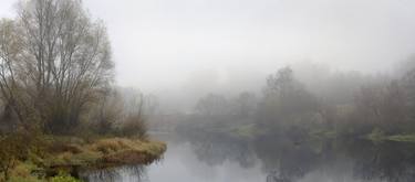Autumn River In The Mist Panoramic thumb