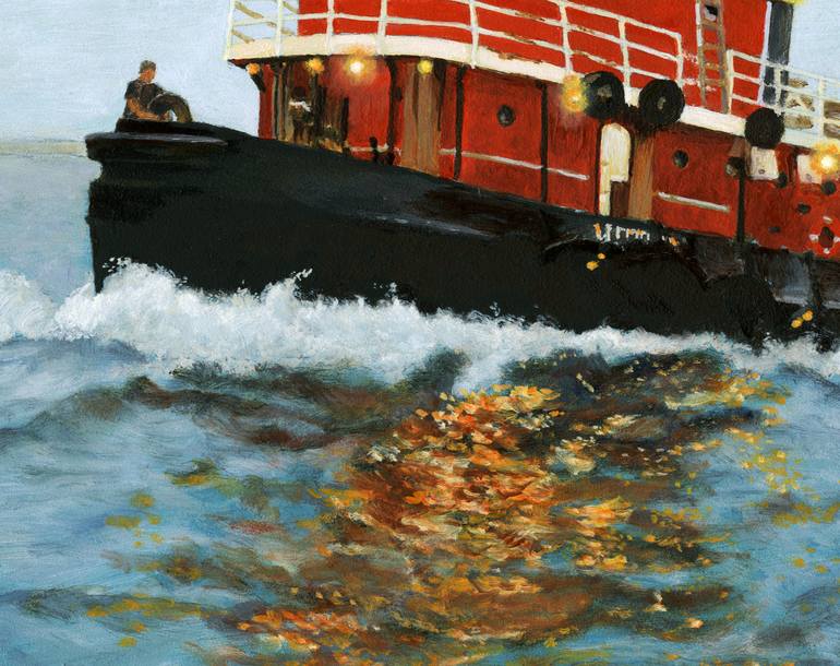 Original Boat Painting by FABIO DEPONTE