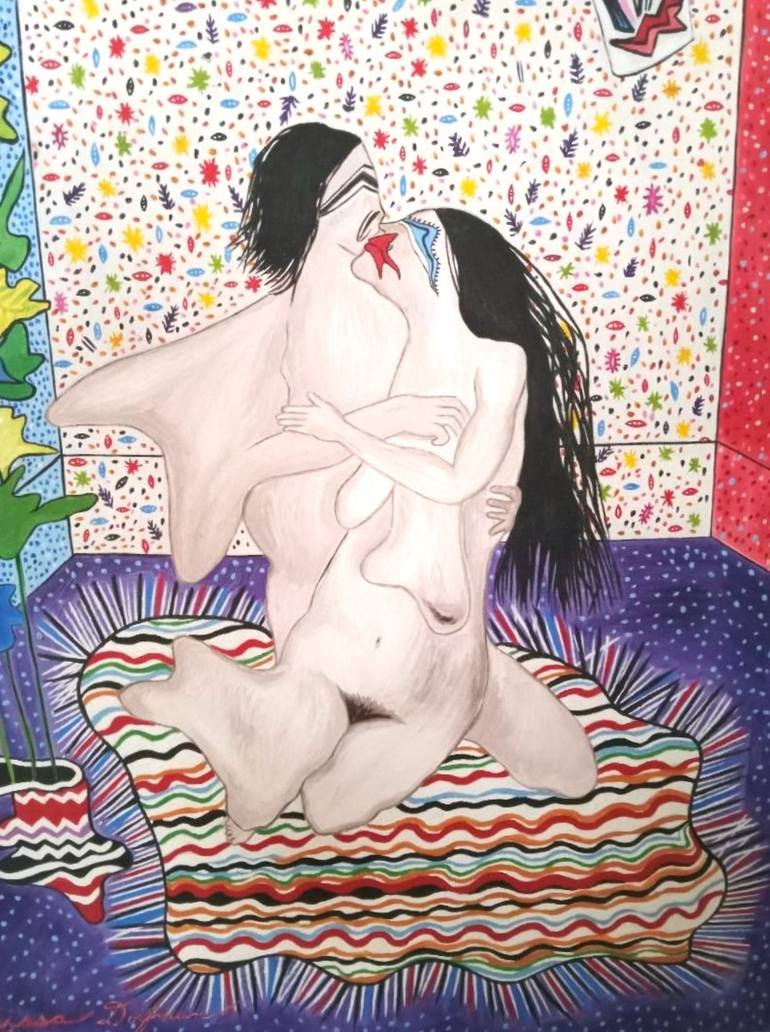 Original Contemporary Love Painting by Elissa Dorfman