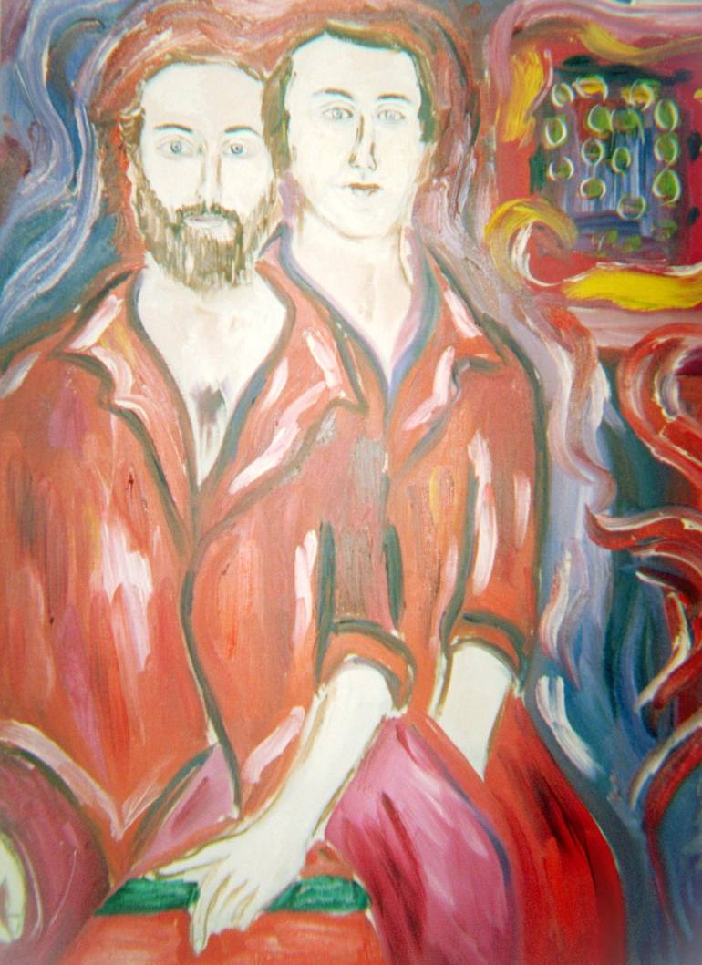 Original Men Painting by Elissa Dorfman