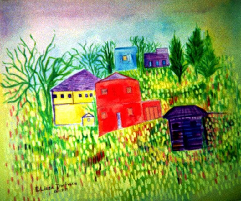 Original Home Painting by Elissa Dorfman