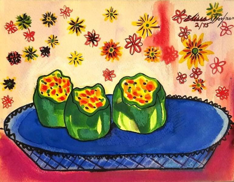 Original Contemporary Food Painting by Elissa Dorfman