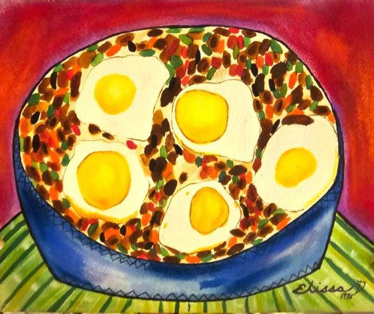 Original Contemporary Food Painting by Elissa Dorfman