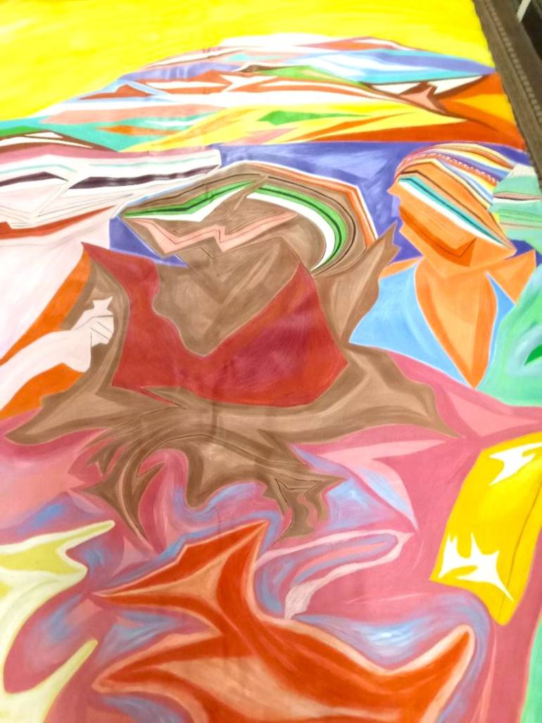 Original Abstract People Painting by Elissa Dorfman