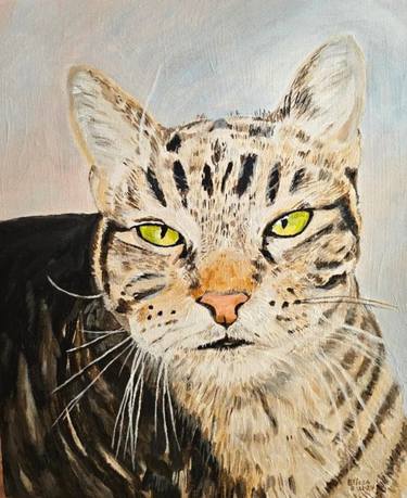 Original Contemporary Cats Painting by Elissa Dorfman