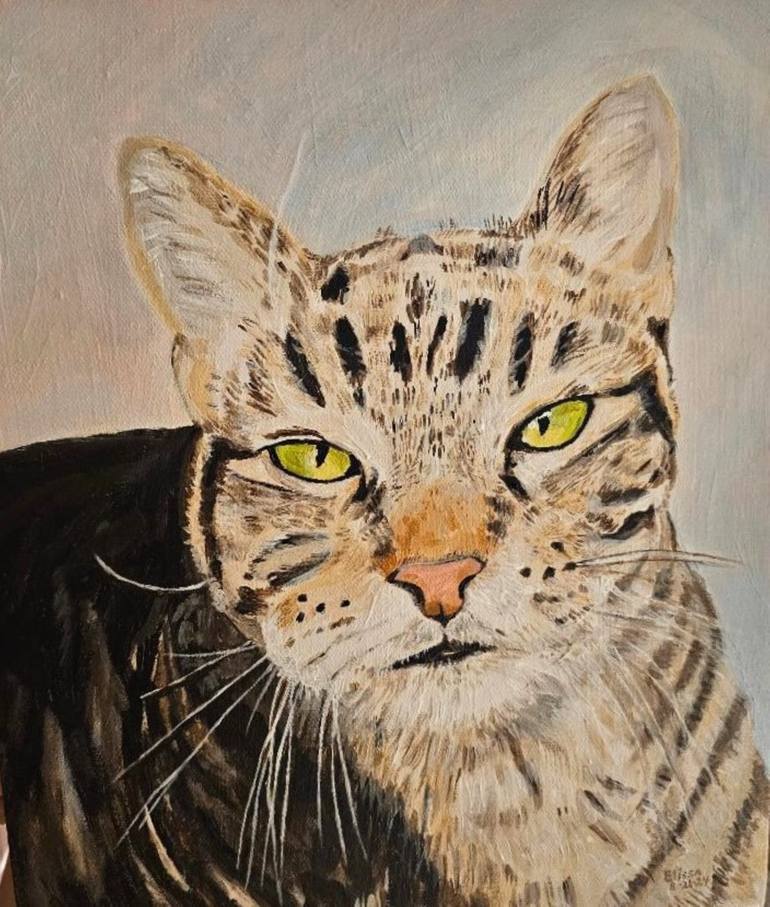 Original Contemporary Cats Painting by Elissa Dorfman